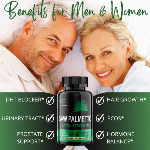 Saw Palmetto Dht Blocker Supplement - Support Prostate Health & Prevent Frequent Urination & Hair Loss + Promote Hair Growth Vitamins For Men & Women - Organic Beta Sitosterol 500Mg #TOP7