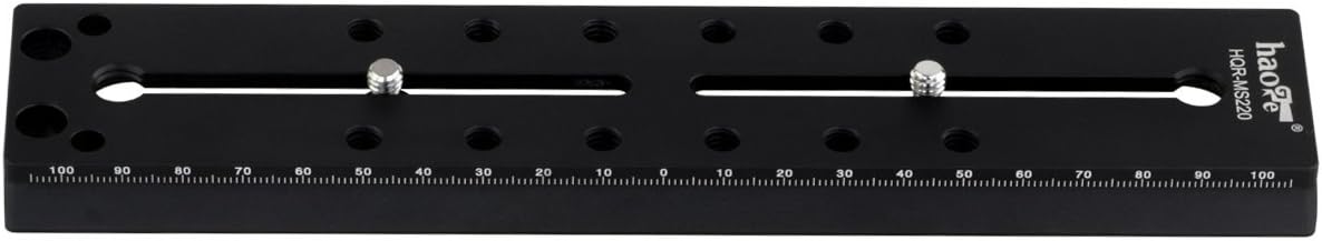 Haoge 220mm Rapid Connect Sliding Quick Release Plate for Manfrotto MVH400AHUS MVHN8AHUS MVHN12AHUS MVH608AHUS MVH612AHUS MVHN8AHUS MH054M0-Q5 MH055M0-Q5 MH055M8-Q5 MH057M0-Q5 Tripod Fluid Video Head