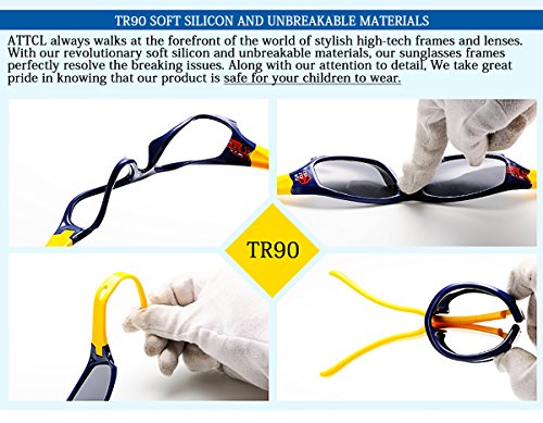 Attcl Sunglasses For Kids, Tr90 Polarized Sports Sunglasses Boys Girls Child Age 3-10 1P5025 Bule #TOP3