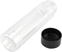 Vista 5 de ZOENHOU 18 botellas sensoriales de plástico transparente – Botellas reutilizables de jugo y bebidas de 14 onzas con tapas negras