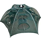 El Fortalecimiento de 4/6/8/10/12/16 Agujeros de Pesca Net Camarón Nailon Jaula Trampa Automática Plegable Pescados del Cangrejo Red Echada (6 Agujero)