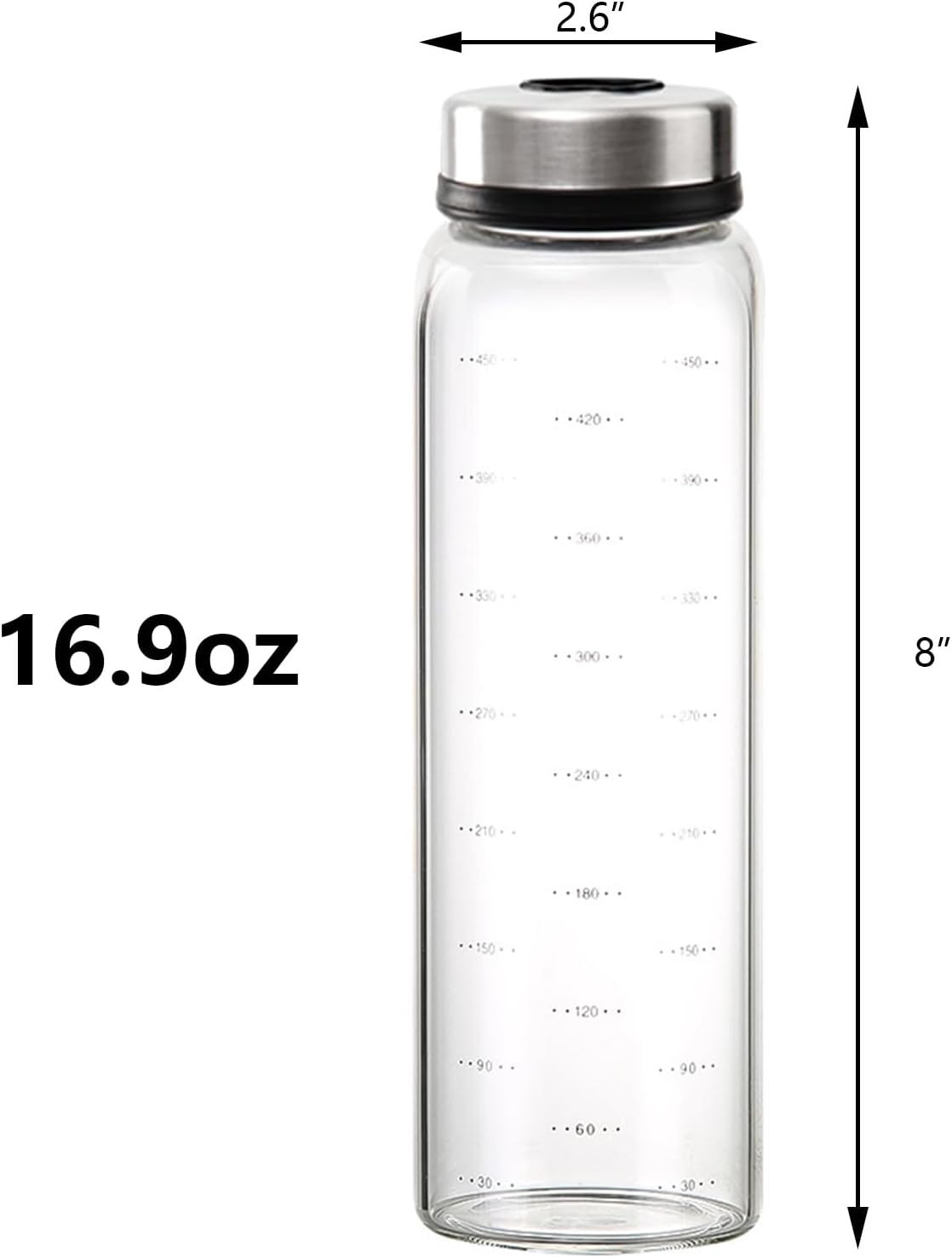 2-Piece 4-Neck Glass Seasoning Shakers - Moisture Resistant (500ml/17oz)