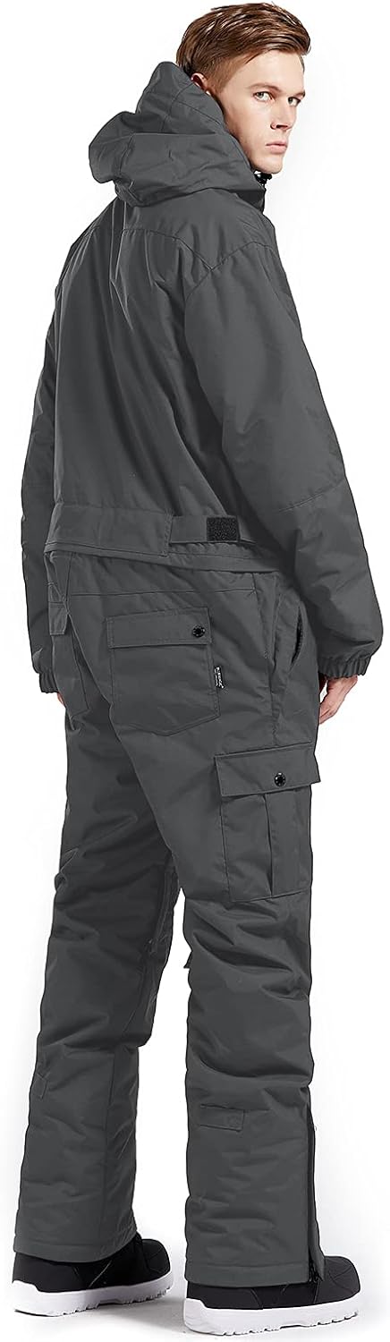 BGX Mens Waterproof One Pieces Snowsuits Winter Ski Suits Snowboard Jumpsuits Jacket for Skiing Outdoor Sports with Hooded
