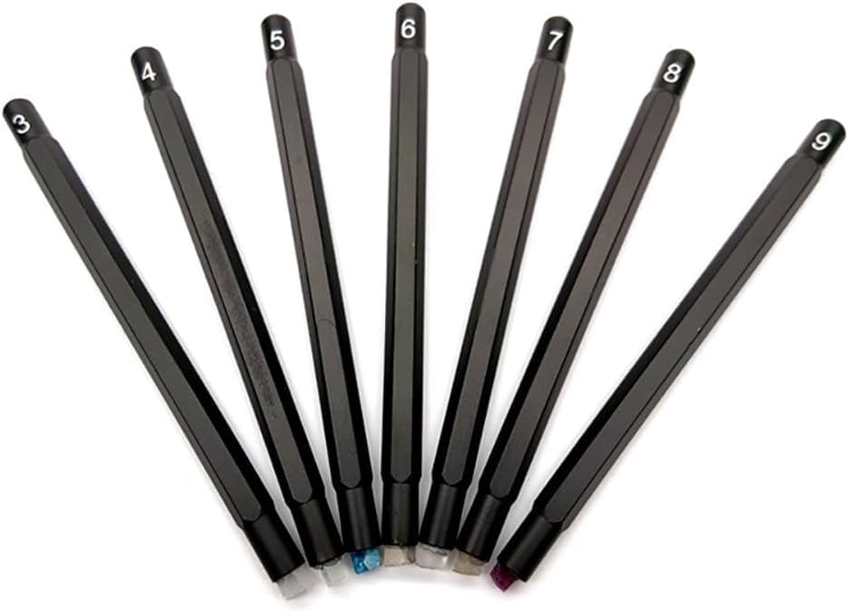 Mohs Hardness Test Kit, 7 Pcs 3-9 Scratch Tester Hardness Test Pen with Storage Box, Industrial Mineral Identification Kit for Industrial Mineral Identification Gem Jade Jewelry.