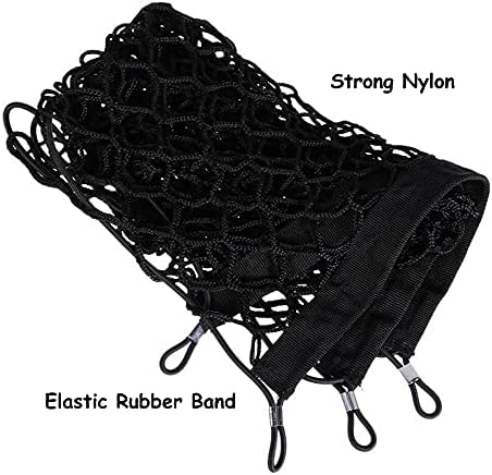 lenpestia Cargo Net Car Trunk Universal Storage Nylon Net 90 x 40cm Elastic Mesh Boot Cargo Organizer Net with 4 Hooks for Automotive Van SUV Pickup