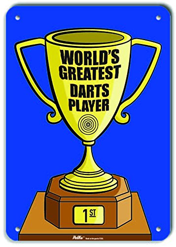 Panneau Darts Player bleu pour déco de salle de jeux