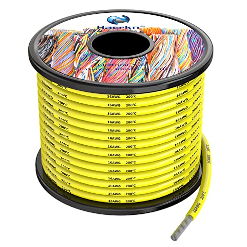 1.3mm² 16AWG Silicone Fili elettrici Giallo colori 15 metri Cavo Elettrico filo di rame stagnato a più fili Alta Temperatura Resistente