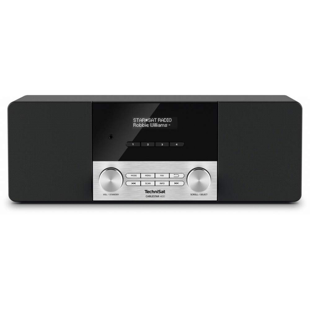 TechniSat CABLESTAR 400 Stéréo Pour Programmes Numériques Non Cryptés Via Câble (DVB-C, AUXin, IEC in, Prise Casque, Horloge, Réveil, Haut-parleurs 20 W) Noir