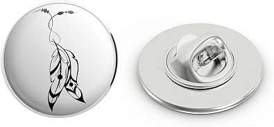 Native American Indian - Chief in Headdress Round Metal 0.75" Lapel Pin Hat Shirt Pin Tie Tack Pinback