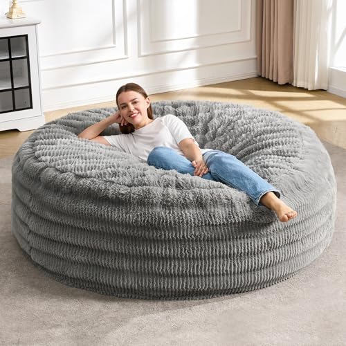 Hobestluk Huge Bean Bag Chairs for Adults,6ft Bean Bag Chair with Memory Foam...