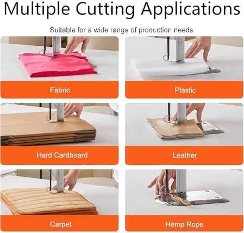 High-Speed Fabric Cutter, 34cm Straight Knife Cutting Machine with Alloy Steel Blade, Automatic Sharpening for Industrial Cloth Cutting