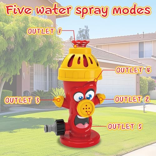 Wassersprinkler für Kinder, Drehbarer Schnecken Sprinkler, Outdoor Gartenspielzeug, Rasen Sprinkler mit Schlauchanschluss&Bodenhalter, Sicher&Langlebig, Sommer Wasserspaß für Jungen/Mädchen (Style 1)