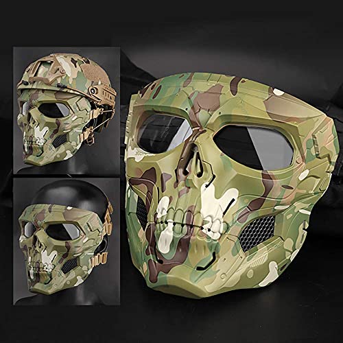 image for AOUTACC Airsoft Mask Skeleton Mask with Goggles, Full Face Protective 