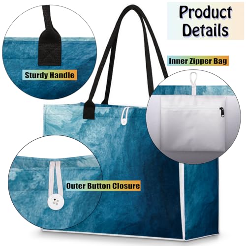 Art Gradient Tote Bag for Women Large Beach Bag Reusable Tote Bags for Work Travel Beach Shopping4