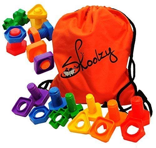 Skoolzy Peg Board Toddler Stacking Toys - Nuts And Bolts 2 For 2,3,4 Year Old Boys And Girls #TOP4