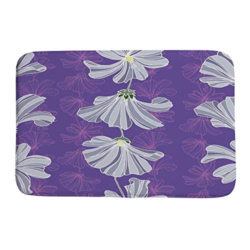 Tapis de douche doux de qualité supérieure motif fleurs délicates 91 cm - 2