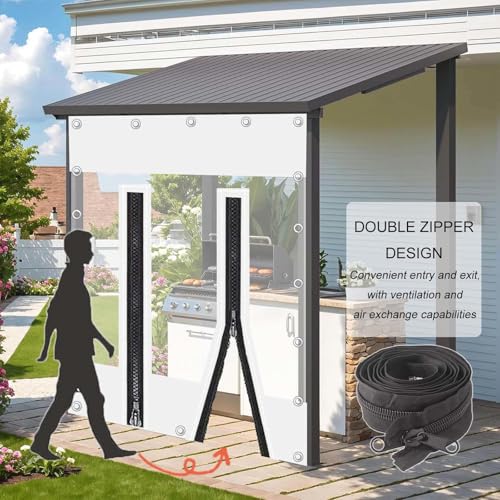 Bâche imperméable en PVC avec porte et œillets extérieurs de 1x1,8m - 6