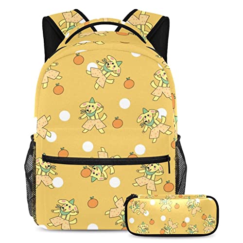 Sac à dos pour chien multicolore et sa trousse assortie pour l'école et les voyages des jeunes