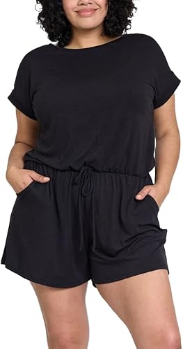 Eloges Women's chevron Printed Jumpsuits Solid egs Rompers chic Casual Comfy soul Striped with Pockets (Large, Black)