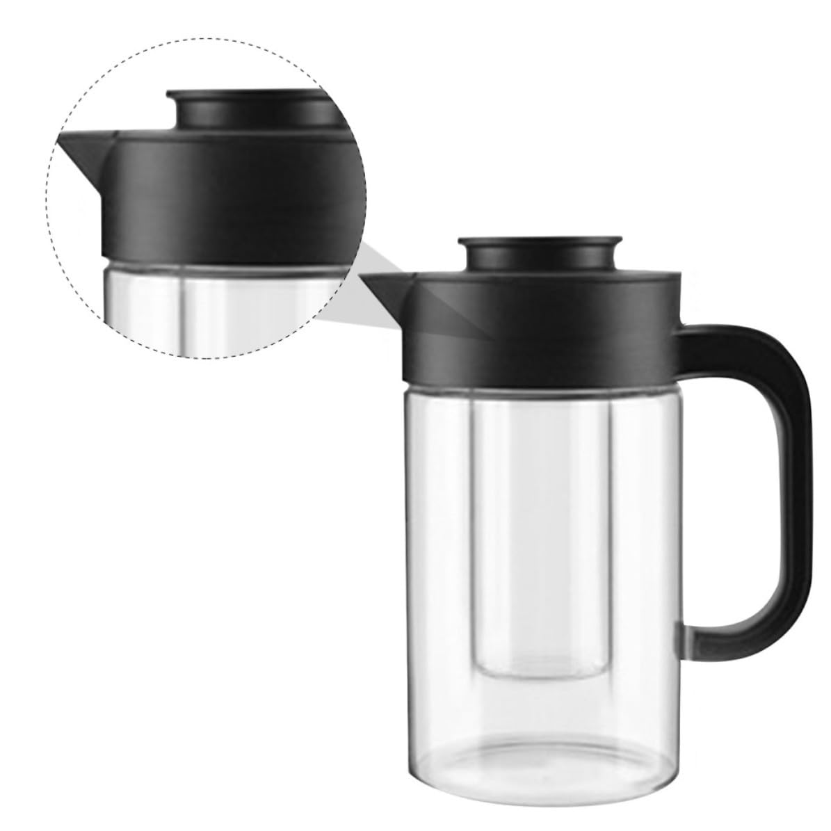 BESTYASH Jarra de Agua de Vidrio Transparente con Asa para Té y Jugo Resistente Altas Temperaturas Gran Capacidad para Uso Diario y Reuniones