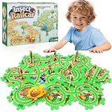 10Pcs Puzzle Racer Kids Car Track Set for Toddlers Boys, Race Tracks for Kids Ages 3-8, Puzzle Track Car Play Set, Educational Puzzles Cars Toys for 3 4 5 6 Year Old Boys (Snail)