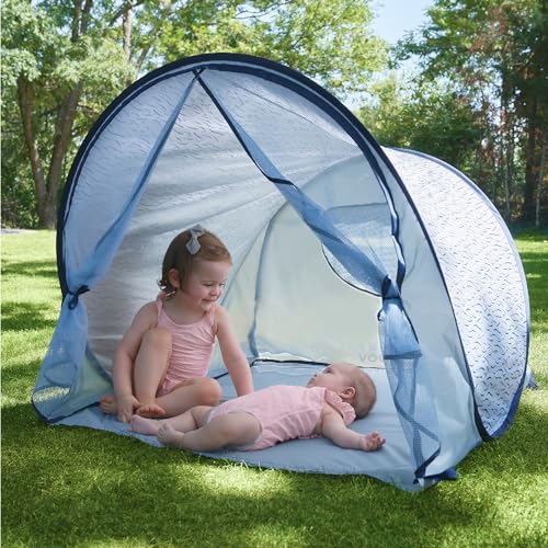 Babymoov Anti-UV Blue Waves Tent UPF 50+ Sun Protection with Pop Up System for Easy Use & Transport (Summer 2024 Edition)