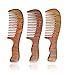 Unique Gift - Olina No Static Premium Quality Natural Green Sandal Wood Comb with Natural Wood Aromatic Smell (Wide-Tooth 3.5mm, Green Sandal Wood)