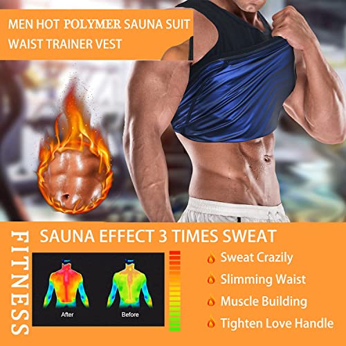 Sauna Suit For Men Workout Vest Sweat Enhancing Tank Top Premium Slimming Shapewear Waist Trainer Heat Trapping Fitting Weight Loss Shirt,Black,2Xl/3Xl #TOP2