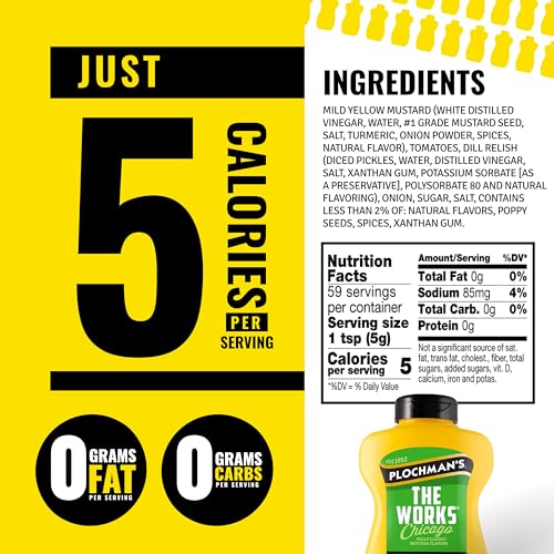 Plochman, The Works Mustard, 15 oz, Perfect for Chicago-Style Hot Dogs - Image 2