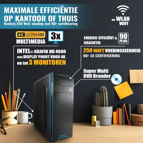 GREED® Intel Core 12th Gen - Ultra PC - Snelle computer voor kantoor - Computer met 4.4 GHZ - 32 GB RAM/geheugen - 1TB SSD + 1TB HDD - DVD - USB 3.0 - WLAN - incl. Windows 11 Pro - Afbeelding 6