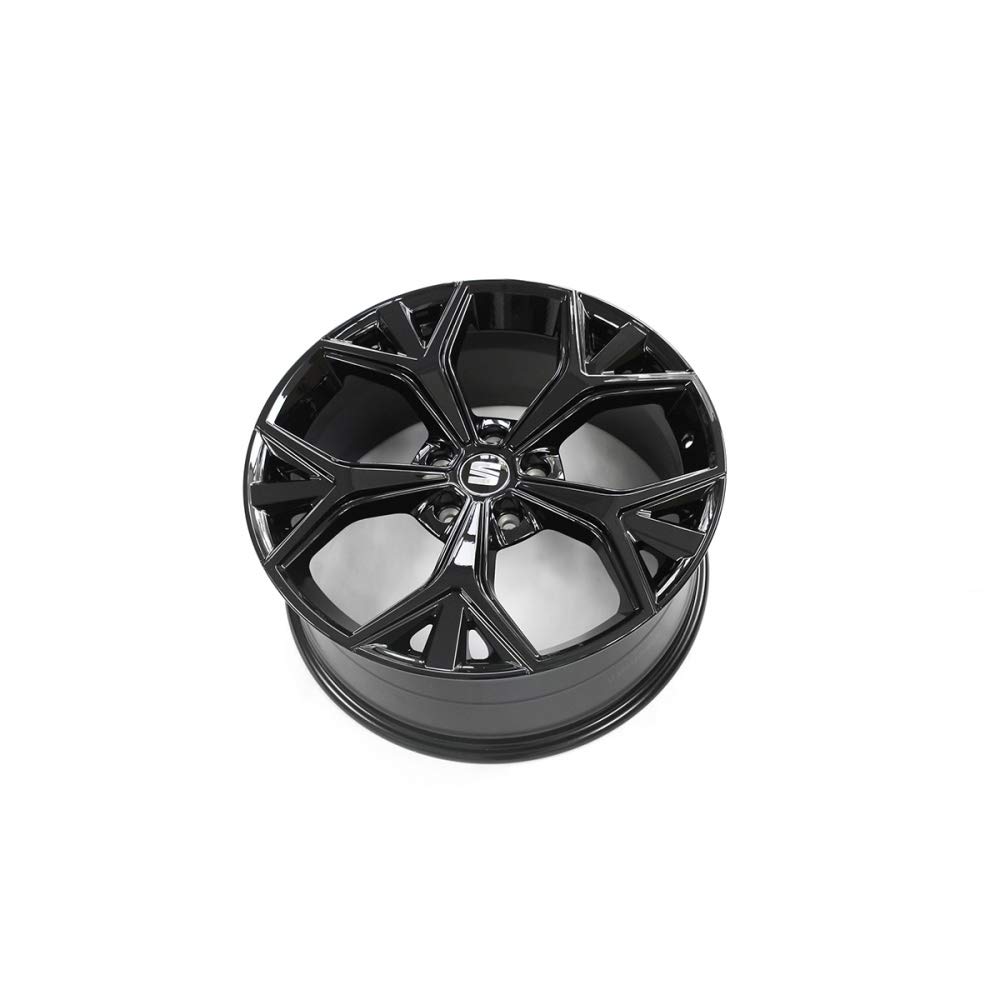Seat 575071499F041 Aluminiumfelge 19 Zoll Tuning Felge 8Jx19H2 ET45 Lochkreis 5x112 Leichtmetallfelge, schwarz glänzend