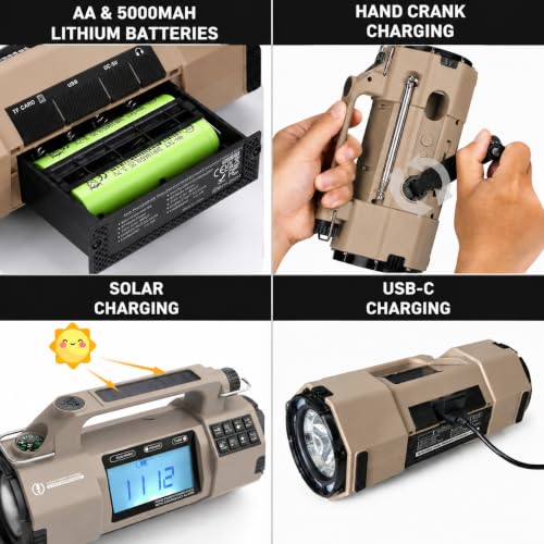 Image of NOAA Weather Radio Emergency Radio with Hand Crank & Solar Charging