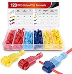 Nilight - 50004R 120 Pcs/60 Pairs Quick Splice Wire Terminals T-Tap Self-stripping with Nylon Fully Insulated Male Quick Disconnects Kit, 2 Years Warranty