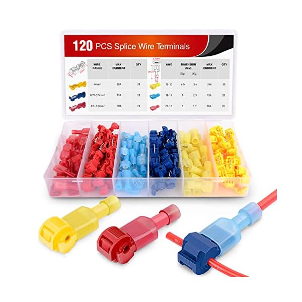 Nilight 50004R 120 Pcs/60 Pairs Quick Splice Wire Terminals TTap