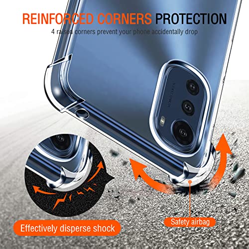Image of Lustree Back Cover Transparent Case Compatible with Motorola E7 Power | Clear + TPU Case with 4 Corner Air Cushion Protection & Camera Protection | Slim& Stylus Cover