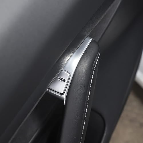 Miniatura 6 de ABS para Tesla Model 3Y 2017 2018 2019 2020 2021 2022 2023 botón de bloqueo de puerta de coche adhesivo decorativo marco, cerradura interior