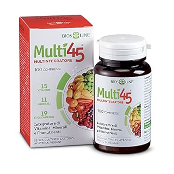 Bios Line Multi45 MULTINTEGRATORE - Integratore di Vitamine, Minerali e Fitonutrienti (100 Compresse)