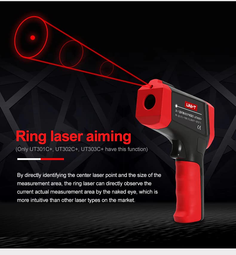 UNI-T UT301A+ UT302A+ UT303A+ UT301C+ UT302C+ UT303C+ UT301D+ UT302D+ UT303D+ Non-Contact Industry Thermometer Infrared Digital Thermometer(UT301C+)