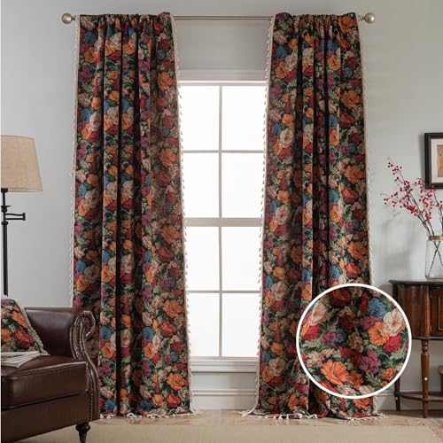 Rideaux isolants thermiques jacquard vctops noirs à passe-tringle
