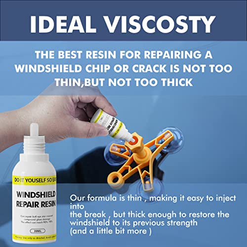 Windshield Repair Resin, Car Windshield Crack Repairs Liquid, Automotive Glass Repair Fluid Quick Fix for Chips, Cracks, Star-Shaped Crack - Image 5