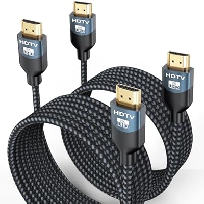 RyzzRooa 8K HDMI 2.1 Cable 10 FT, 2-Pack, 48Gbps Ultra High Speed HDMI Braided Cord 10 Feet, 8K@60Hz, 4K@120Hz, HDCP 2.2&2.3, 3D, eARC, HDR10+ for Soundbar, TV, Monitor, PC, Laptop, PS5, Xbox