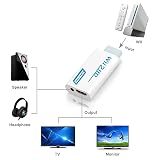 DUOBAGMA Wii HDMI adapter Video Wii na HDMI złącze konwertera 1080P/720P wejście i wyjście wideo i audio 3,5 mm HD konwerter HDTV obsługuje wszystkie tryby wyświetlania NTSC 480i 480p PAL 576i 720p