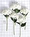 PARTY JOY 5PCS 15.4In Artificial Hydrangea Silk Flowers Bouquet Faux Hydrangea Stems for Wedding Centerpieces Home Decor (White, 5)