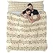 Zestawy pościeli tło z nutami muzycznymi Twin Comforter zestaw (1 poszewka na kołdrę + 2 poszewki na poduszkę)3 szt. zestaw kołder, pojedynczy/królowa/podwójna