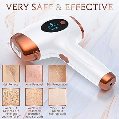 Aopvui At-Home IPL Hair Removal Permanent Laser Hair Removal 999900 Flashes for Facial Legs Arms Whole Body Treatment