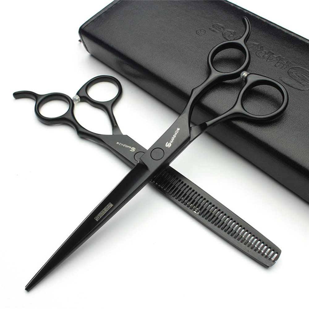 SHARONDS Professionelle Friseurschere aus Edelstahl, 17,8 cm, Effilierschere, Friseur oder Friseur, Variante/Hybrid-Schere (dreiteiliges Set)