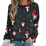 vosery amanita fungo k felpa da donna, girocollo autunno inverno moda abiti top da donna 2024, stile-31, m