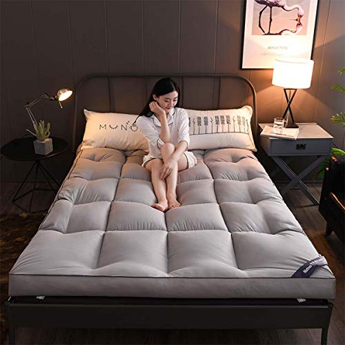 LYBFNN Futon Colchón Tatami Ground Mat Plegable Algodón Ecológico Memory Colchón con Correas Terten Espuma Japonés Tradicional Colchón Futón Antideslizante Viajes Camping,C:Gray,120 * 200cm