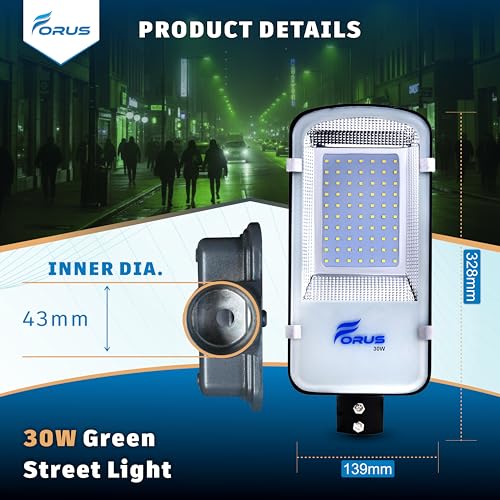 Image of Forus 30W Green Street Light Outdoor LED IP66 Waterproof Decorative Focus Lamp for Road Garden Events Security Terrace Landscape Pathway Building Festival Stage Party Celebration Lighting - 1 Pc