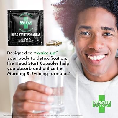 مجموعة التخلص من السموم Rescue Detox لمدة 5 أيام - كبسولات 72ct | تنظيف شامل لكامل الجسم مع كبسولات ICE فورية إضافية